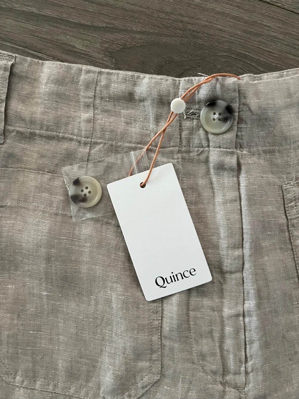 NWT Quince Women's Straight-Leg Linen Pants — Natural Beige Size 12